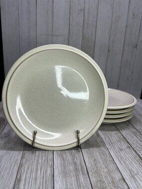 Vtg Denby Salad Plate White Cream Stoneware England 7.25" Set of 5 L